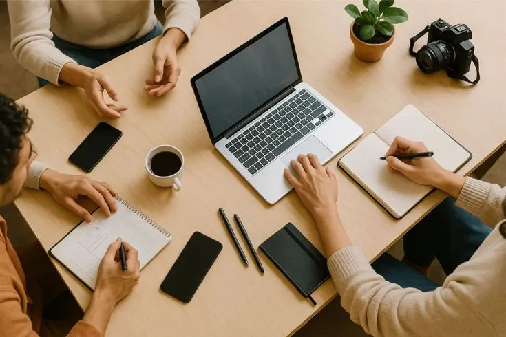 Zespół społecznych przedsiębiorców podczas warsztatu